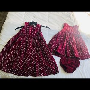 Girls matching dresses Size 6 & 18m